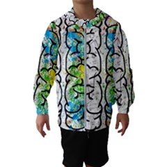 Brain Mind Psychology Idea Drawing Kids  Hooded Windbreaker by Wegoenart