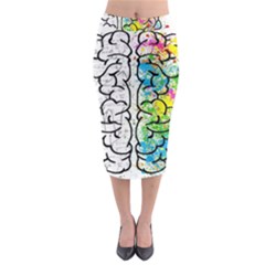 Brain Mind Psychology Idea Drawing Midi Pencil Skirt by Wegoenart