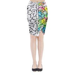 Brain Mind Psychology Idea Drawing Midi Wrap Pencil Skirt by Wegoenart