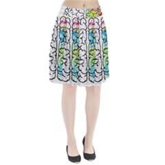 Brain Mind Psychology Idea Drawing Pleated Skirt by Wegoenart