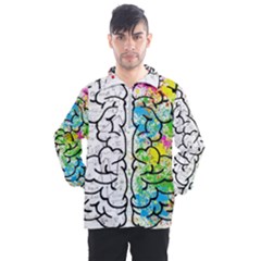 Brain Mind Psychology Idea Drawing Men s Half Zip Pullover by Wegoenart