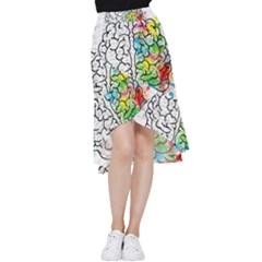 Brain Mind Psychology Idea Drawing Frill Hi Low Chiffon Skirt by Wegoenart