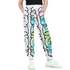 Brain Mind Psychology Idea Drawing Kids  Elastic Waist Pants by Wegoenart