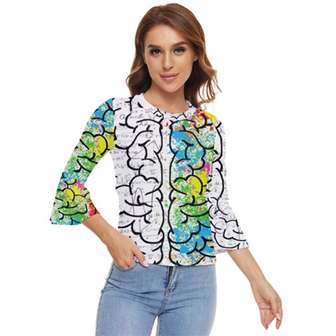 Brain Mind Psychology Idea Drawing Bell Sleeve Top by Wegoenart