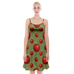 Apples Spaghetti Strap Velvet Dress by nateshop