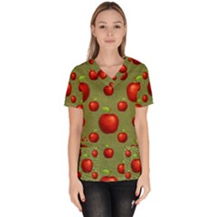 Apples Women s V-neck Scrub Top by nateshop