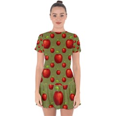 Apples Drop Hem Mini Chiffon Dress by nateshop