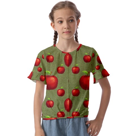 Apples Kids  Cuff Sleeve Scrunch Bottom Tee by nateshop