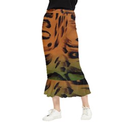 Background-011 Maxi Fishtail Chiffon Skirt by nateshop