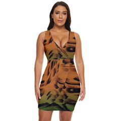 Background-011 Draped Bodycon Dress by nateshop