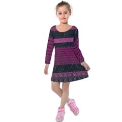 Background-044 Kids  Long Sleeve Velvet Dress by nateshop