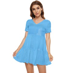 City Tiered Short Sleeve Babydoll Dress