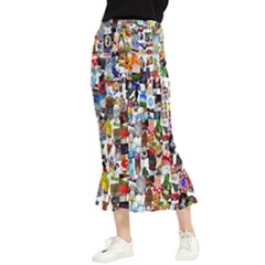 Cliparts Maxi Fishtail Chiffon Skirt by nateshop