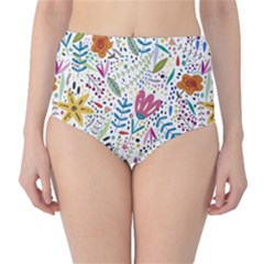 Flowers Classic High-waist Bikini Bottoms by nateshop