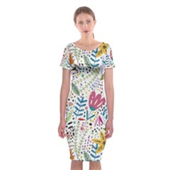 Flowers Classic Short Sleeve Midi Dress by nateshop