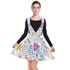 Flowers Plunge Pinafore Dress by nateshop