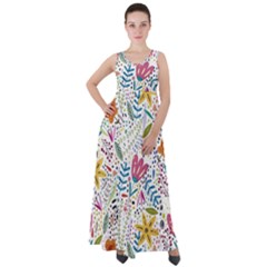 Flowers Empire Waist Velour Maxi Dress by nateshop