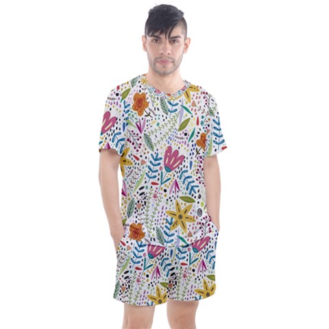 Flowers Men s Mesh Tee And Shorts Set by nateshop