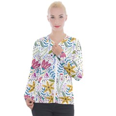 Flowers Casual Zip Up Jacket by nateshop