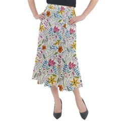 Flowers Midi Mermaid Skirt by nateshop