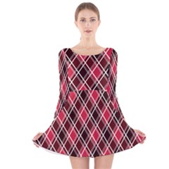 Geometric Long Sleeve Velvet Skater Dress by nateshop