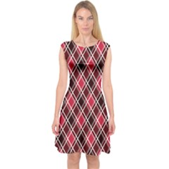 Geometric Capsleeve Midi Dress by nateshop