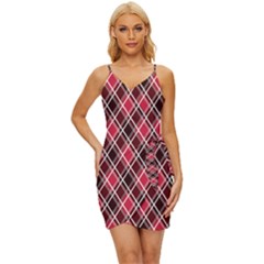 Geometric Wrap Tie Front Dress