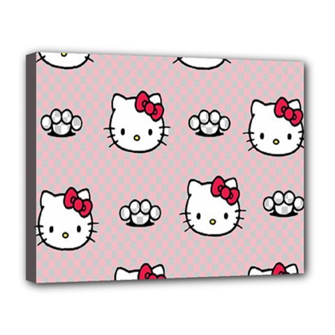 Hello Kitty Canvas 14  X 11  (stretched) by nateshop