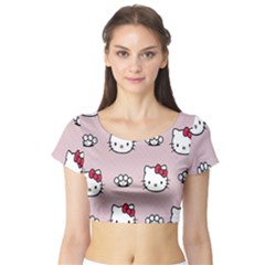 Hello Kitty Short Sleeve Crop Top by nateshop