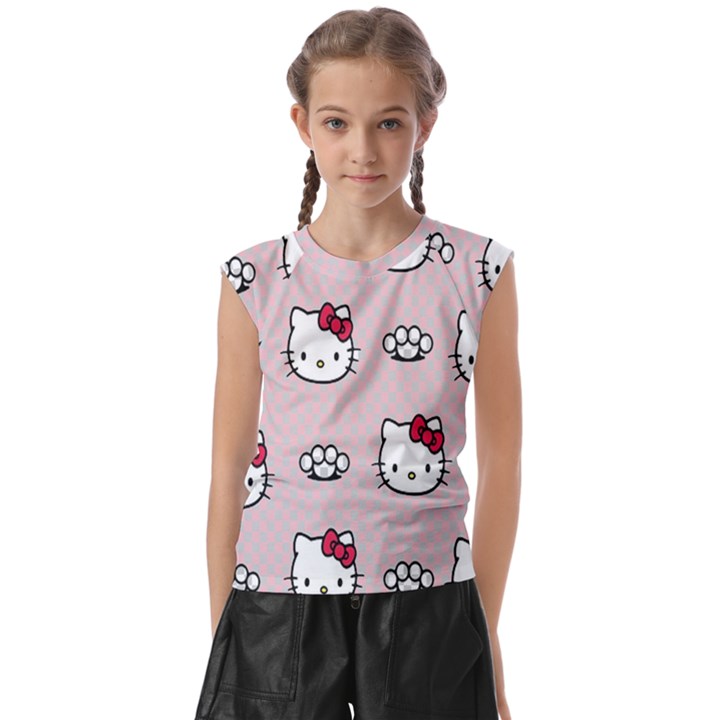 Hello Kitty Kids  Raglan Cap Sleeve Tee