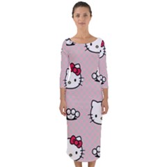 Hello Kitty Quarter Sleeve Midi Bodycon Dress by nateshop