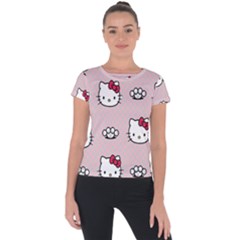 Hello Kitty Short Sleeve Sports Top  by nateshop