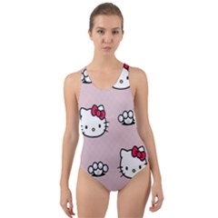 Hello Kitty Cut-out Back One Piece Swimsuit by nateshop