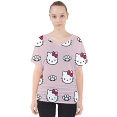 Hello Kitty V-neck Dolman Drape Top by nateshop