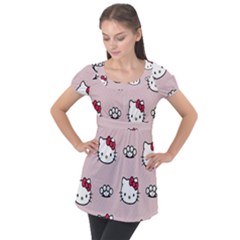 Hello Kitty Puff Sleeve Tunic Top by nateshop