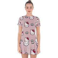 Hello Kitty Drop Hem Mini Chiffon Dress by nateshop