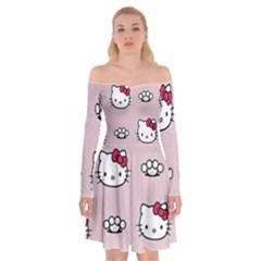 Hello Kitty Off Shoulder Skater Dress by nateshop