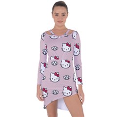 Hello Kitty Asymmetric Cut-out Shift Dress by nateshop