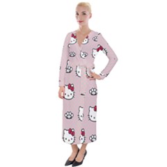 Hello Kitty Velvet Maxi Wrap Dress by nateshop