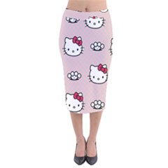 Hello Kitty Velvet Midi Pencil Skirt by nateshop