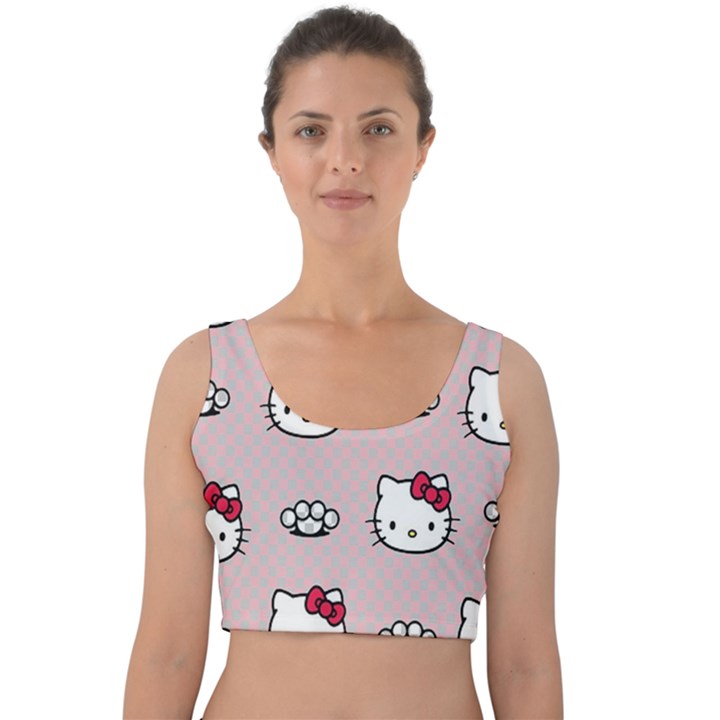 Hello Kitty Velvet Crop Top