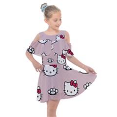 Hello Kitty Kids  Shoulder Cutout Chiffon Dress by nateshop