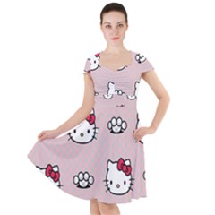 Hello Kitty Cap Sleeve Midi Dress by nateshop