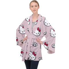 Hello Kitty Long Sleeve Velvet Kimono  by nateshop