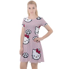 Hello Kitty Cap Sleeve Velour Dress  by nateshop