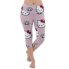 Hello Kitty Lightweight Velour Capri Yoga Leggings by nateshop