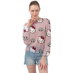 Hello Kitty Banded Bottom Chiffon Top by nateshop