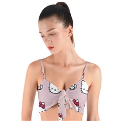 Hello Kitty Woven Tie Front Bralet by nateshop