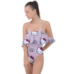 Hello Kitty Drape Piece Swimsuit by nateshop