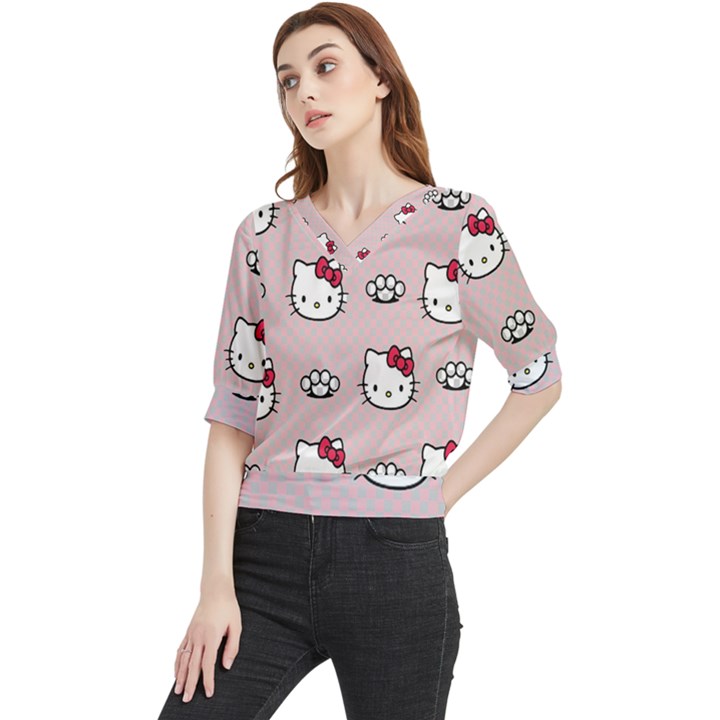 Hello Kitty Quarter Sleeve Blouse